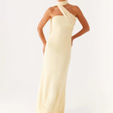 Maxi Jurk met Asymmetrische Halterhals