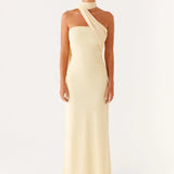 Maxi Jurk met Asymmetrische Halterhals