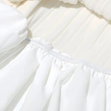 Witte Elegante Mini Jurk met Volants