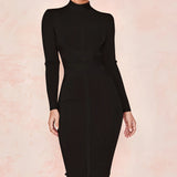 Elegante Geribde Midi Jurk