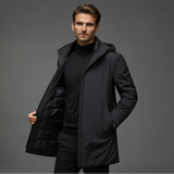 Winterjas voor heren met afneembare capuchon en slim fit