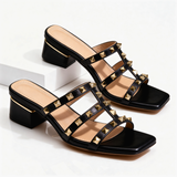 Dames Slippers met Studdetails en Lage Hak