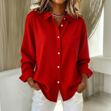 Dames blouse met knoopsluiting en lange mouwen