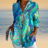 Dames Blouse met Abstracte Print en Driekwartmouwen