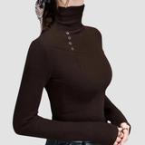 Larissa – luxe damesshirt met hoge hals, vervaardigd uit zachte, fijngebreide stof voor een elegante, comfortabele uitstraling.