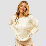 Sweater met lange mouwen voor dames – basic en comfortabel ontwerp, perfect voor casual en alledaagse looks.