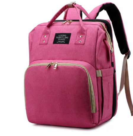 MamaBag alles-in-één luiertas met babybedje en USB-poort – ruim, multifunctioneel ontwerp en comfortabele draagstijl voor moeders onderweg.