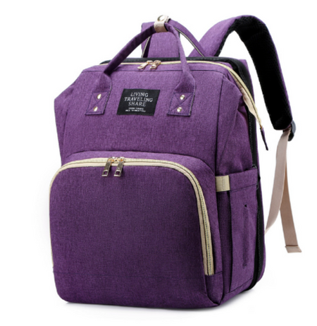 MamaBag alles-in-één luiertas met babybedje en USB-poort – ruim, multifunctioneel ontwerp en comfortabele draagstijl voor moeders onderweg.