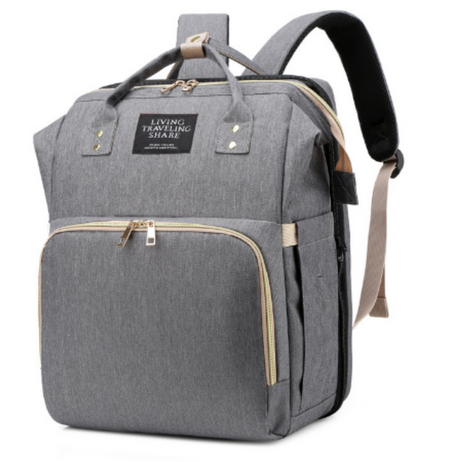 MamaBag alles-in-één luiertas met babybedje en USB-poort – ruim, multifunctioneel ontwerp en comfortabele draagstijl voor moeders onderweg.