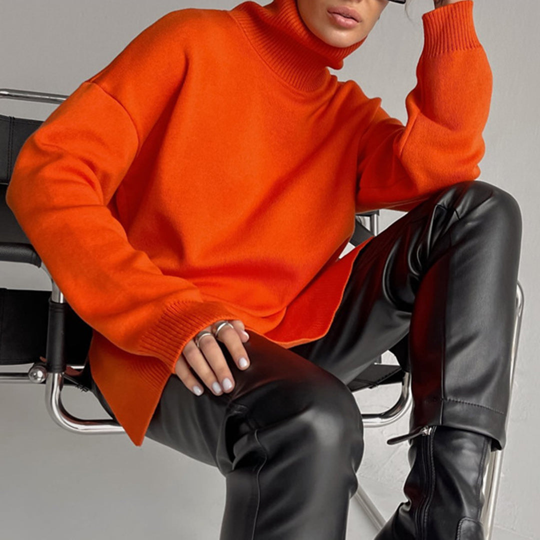 Aaliyah – Stijlvolle zijsplit trui voor dames – Trendy en comfortabele trui met split aan de zijkanten, perfect voor casual looks en moderne stijl. Ideaal voor het najaar en het combineren met jeans of een rok.