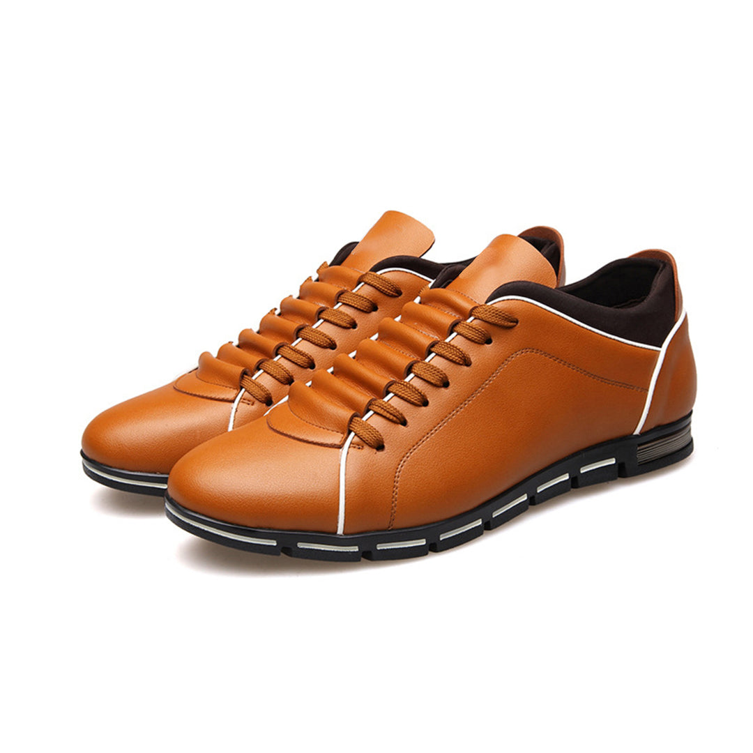 SANJIN leren zomersneakers voor heren van ademend leer met comfortabele pasvorm en stijlvolle, moderne uitstraling.