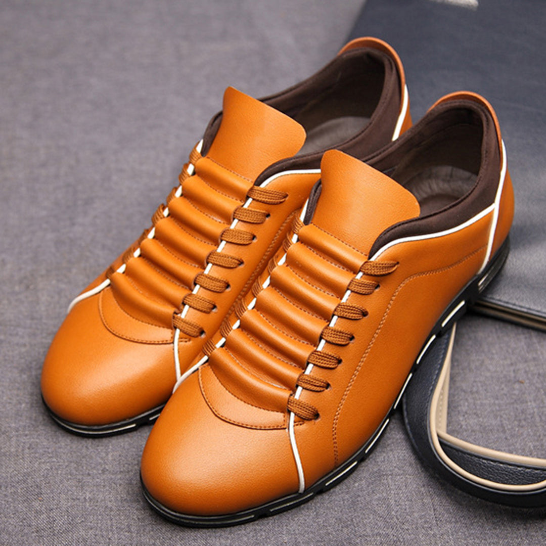 SANJIN leren zomersneakers voor heren van ademend leer met comfortabele pasvorm en stijlvolle, moderne uitstraling.