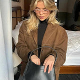 Oversized Suède Blazer voor Dames