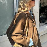Oversized Suède Blazer voor Dames