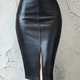Dames Midi Rok met Split en Hoge Taille