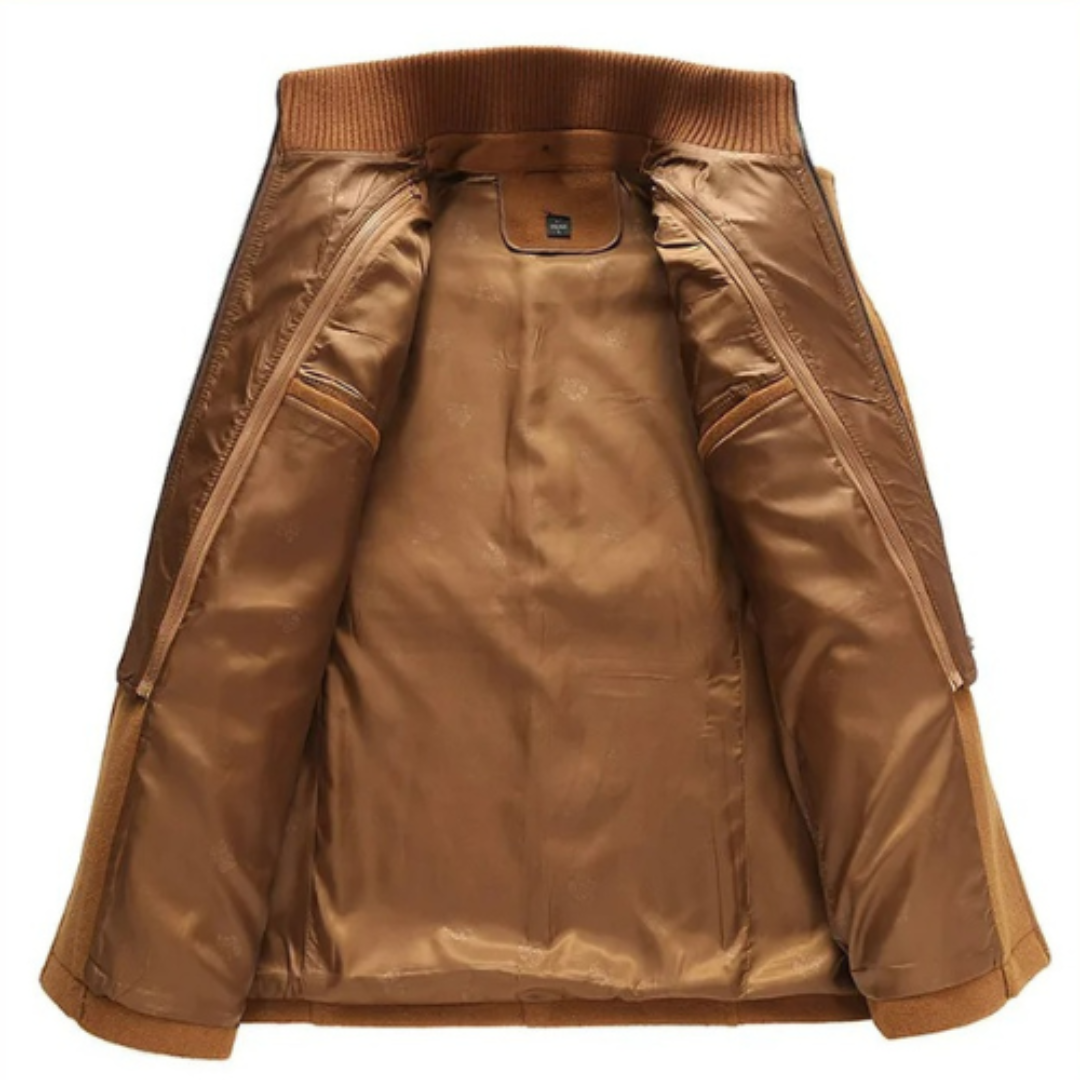 Michael lange trenchcoat voor heren – tijdloos design met elegante snit, waterafstotend materiaal en comfortabele pasvorm voor elke gelegenheid.