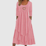 ABEBA casual lange zomerjurk van zachte, ademende stof met relaxte pasvorm en comfortabel, luchtig design.