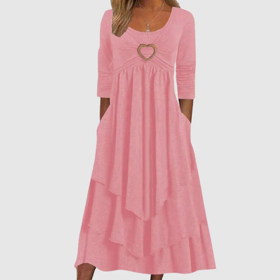 ABEBA casual lange zomerjurk van zachte, ademende stof met relaxte pasvorm en comfortabel, luchtig design.