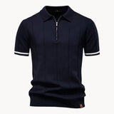 Heren Polo Met Rits En Slim Fit Design