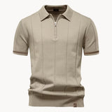 Heren Polo Met Rits En Slim Fit Pasvorm