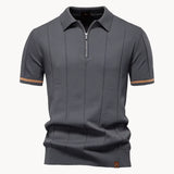 Heren Polo Met Rits En Slim Fit Design