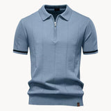 Heren Polo Met Rits En Slim Fit Pasvorm