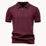 Heren Polo Met Rits En Slim Fit Design