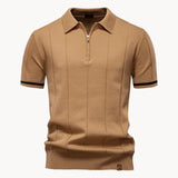 Heren Polo Met Rits En Slim Fit Pasvorm
