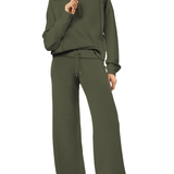 Tweedelige Lounge Set met Half-Zip Top en Wijde Broek