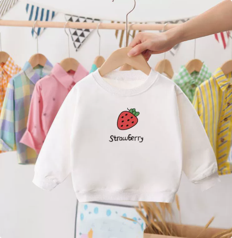 StrawberryCuddles kinder sweater met schattige aardbeienprint – zachte, warme en comfortabele trui voor dagelijks gebruik en speelse avonturen.