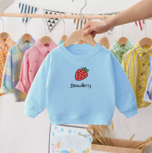 StrawberryCuddles kinder sweater met schattige aardbeienprint – zachte, warme en comfortabele trui voor dagelijks gebruik en speelse avonturen.