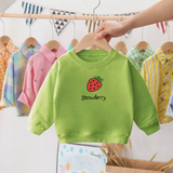 StrawberryCuddles kinder sweater met schattige aardbeienprint – zachte, warme en comfortabele trui voor dagelijks gebruik en speelse avonturen.