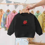 StrawberryCuddles kinder sweater met schattige aardbeienprint – zachte, warme en comfortabele trui voor dagelijks gebruik en speelse avonturen.