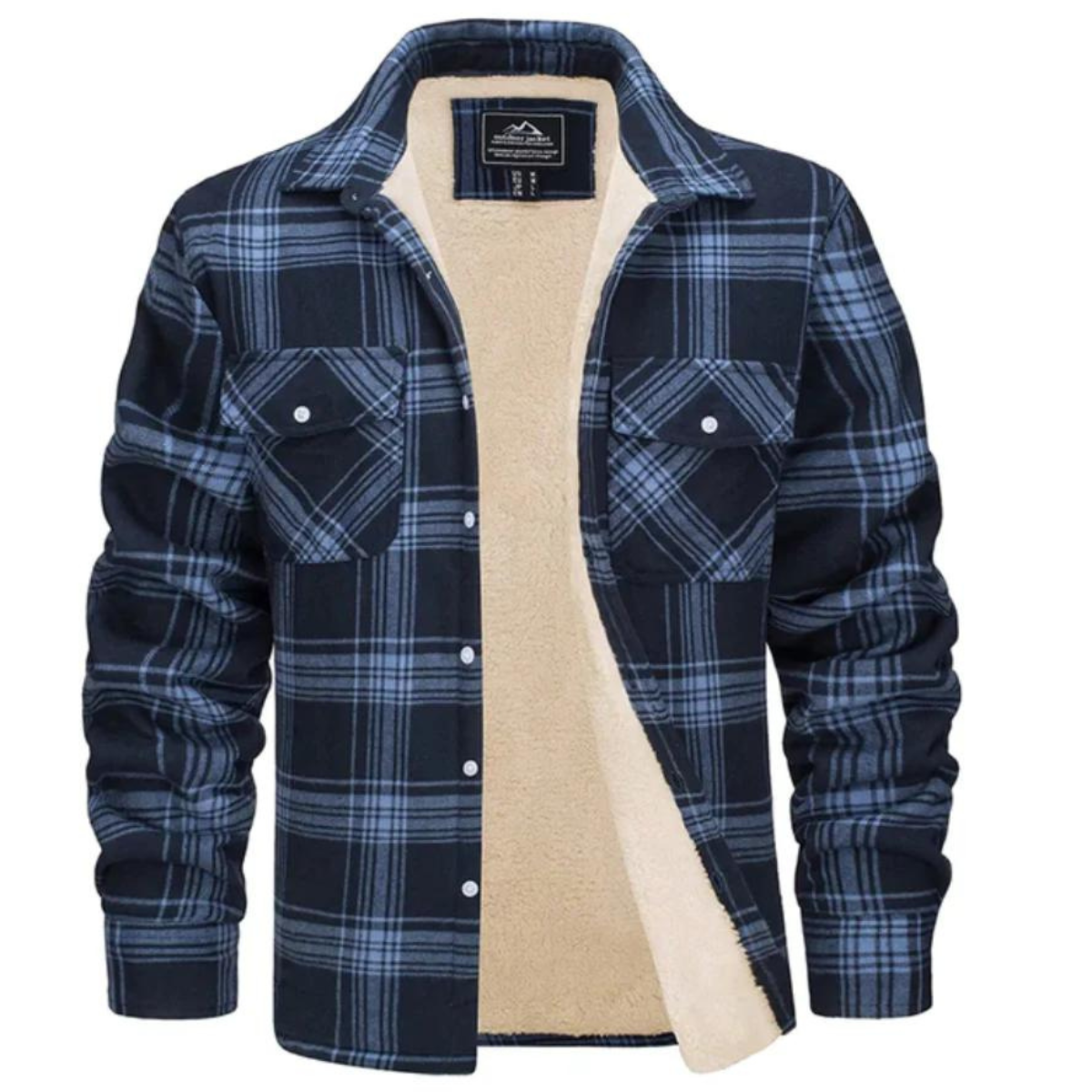 Evans herenjas – warme geruite fleece met comfortabele pasvorm, stijlvol en ideaal voor casual en outdoor activiteiten.