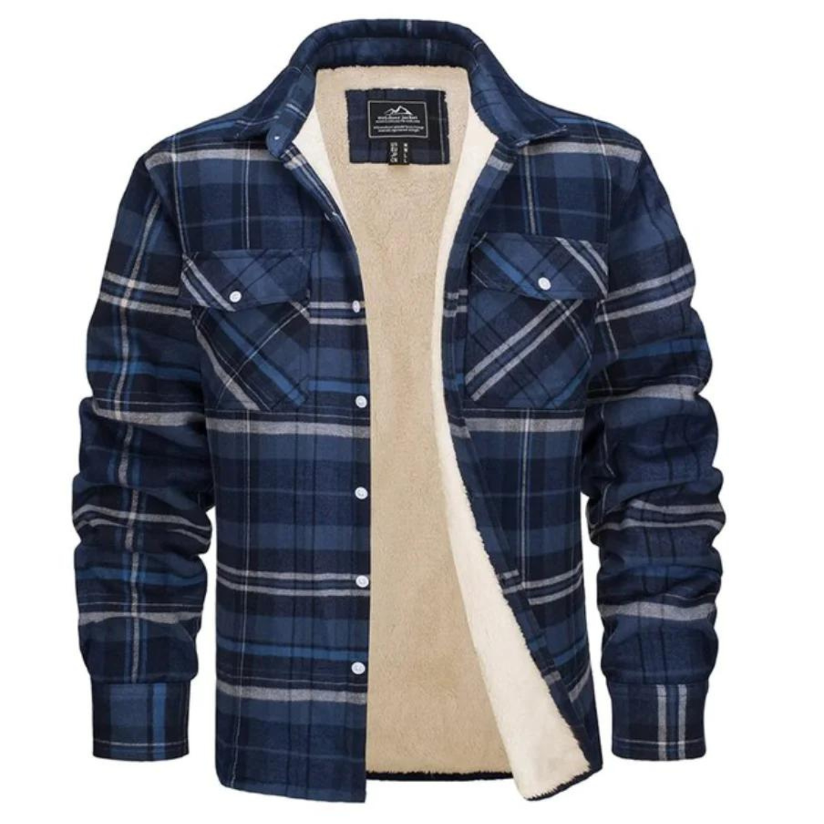 Evans herenjas – warme geruite fleece met comfortabele pasvorm, stijlvol en ideaal voor casual en outdoor activiteiten.