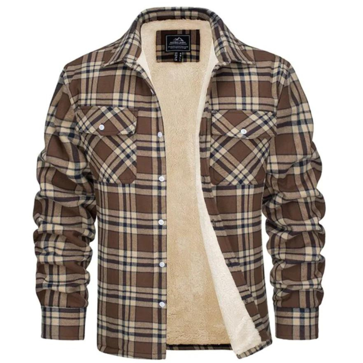 Evans herenjas – warme geruite fleece met comfortabele pasvorm, stijlvol en ideaal voor casual en outdoor activiteiten.