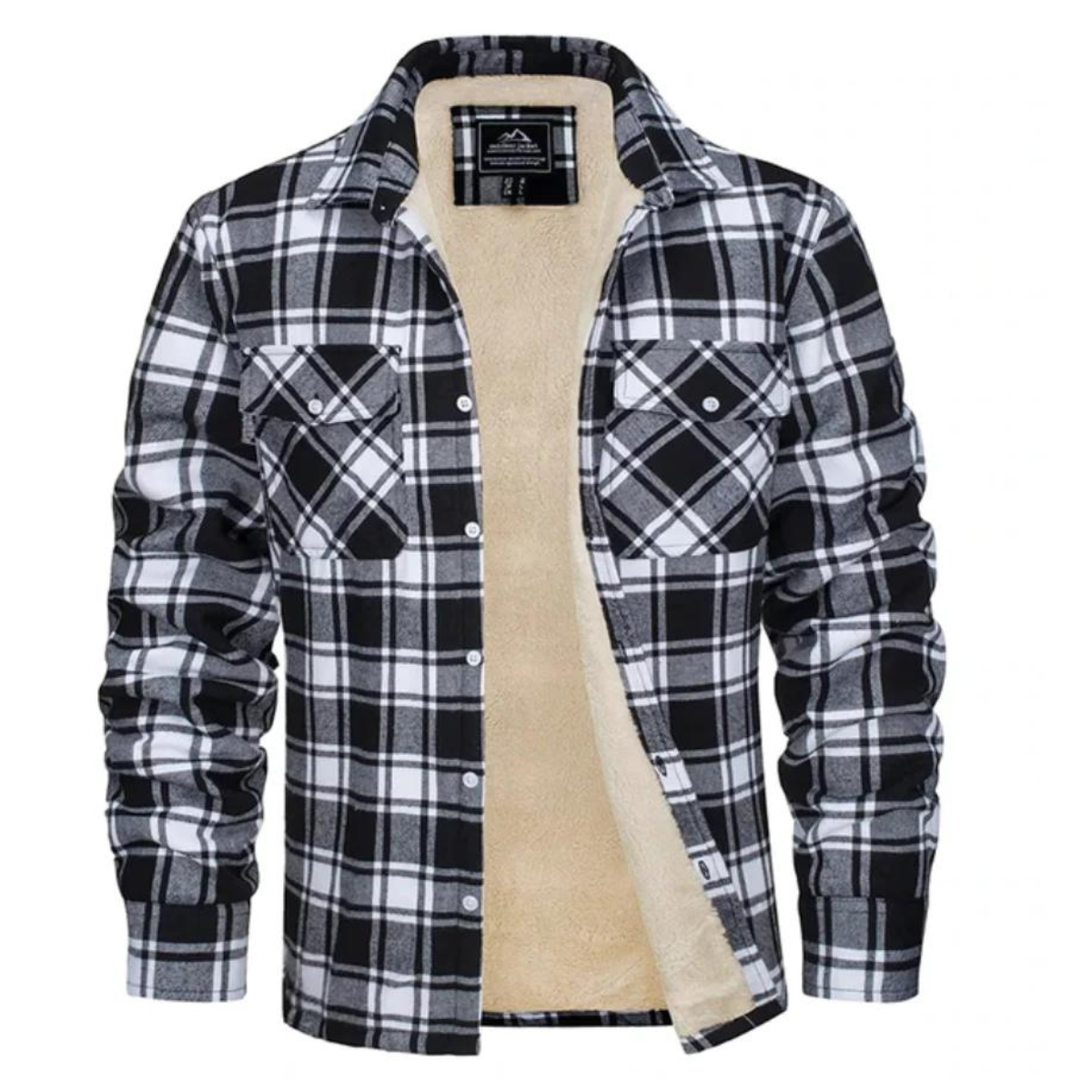 Evans herenjas – warme geruite fleece met comfortabele pasvorm, stijlvol en ideaal voor casual en outdoor activiteiten.