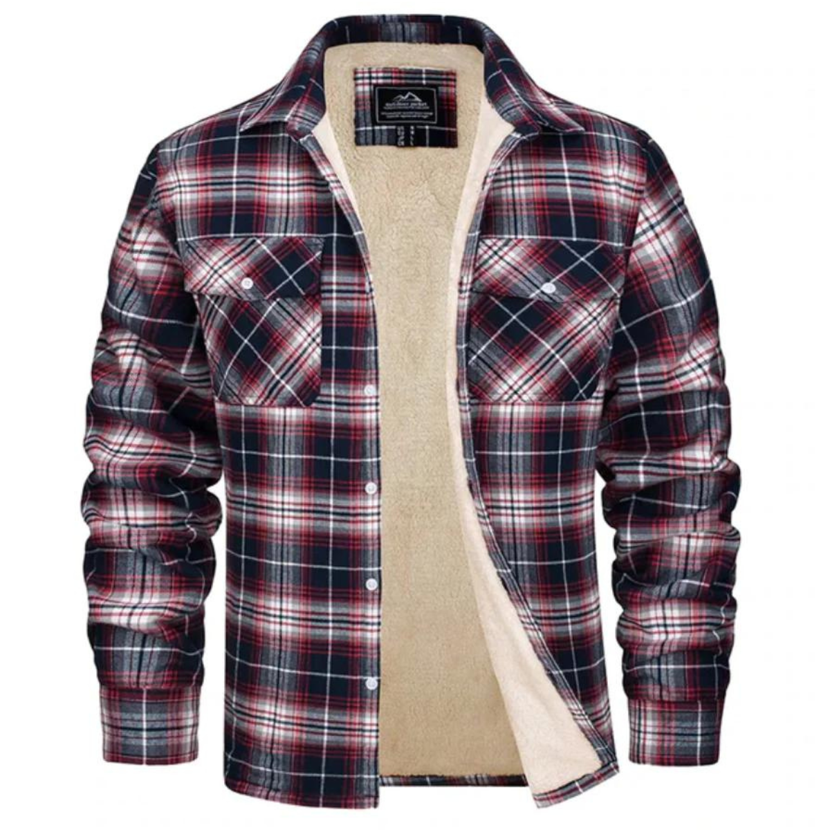 Evans herenjas – warme geruite fleece met comfortabele pasvorm, stijlvol en ideaal voor casual en outdoor activiteiten.