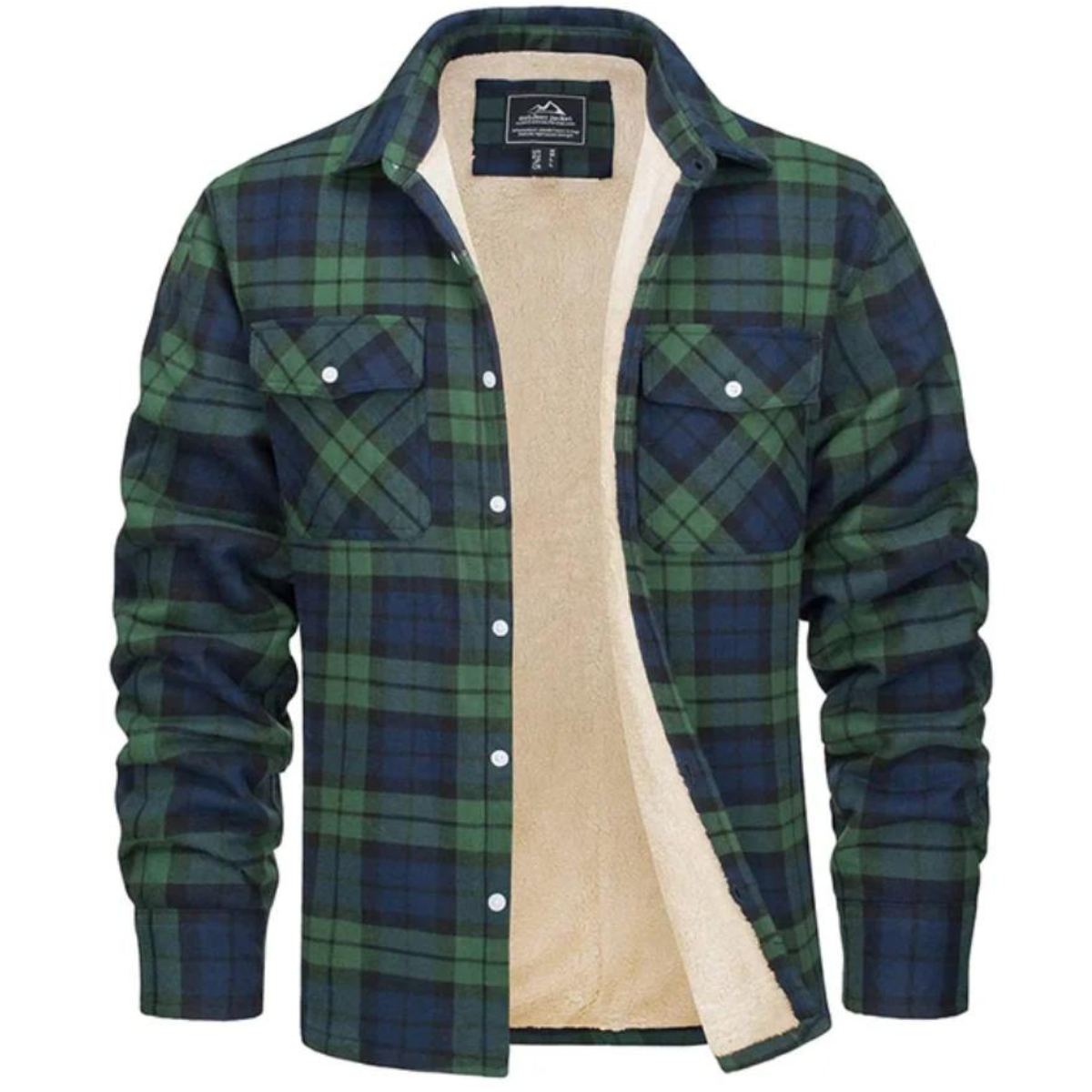 Evans herenjas – warme geruite fleece met comfortabele pasvorm, stijlvol en ideaal voor casual en outdoor activiteiten.