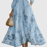 Dames Midi Jurk met Bloemenprint en V-hals