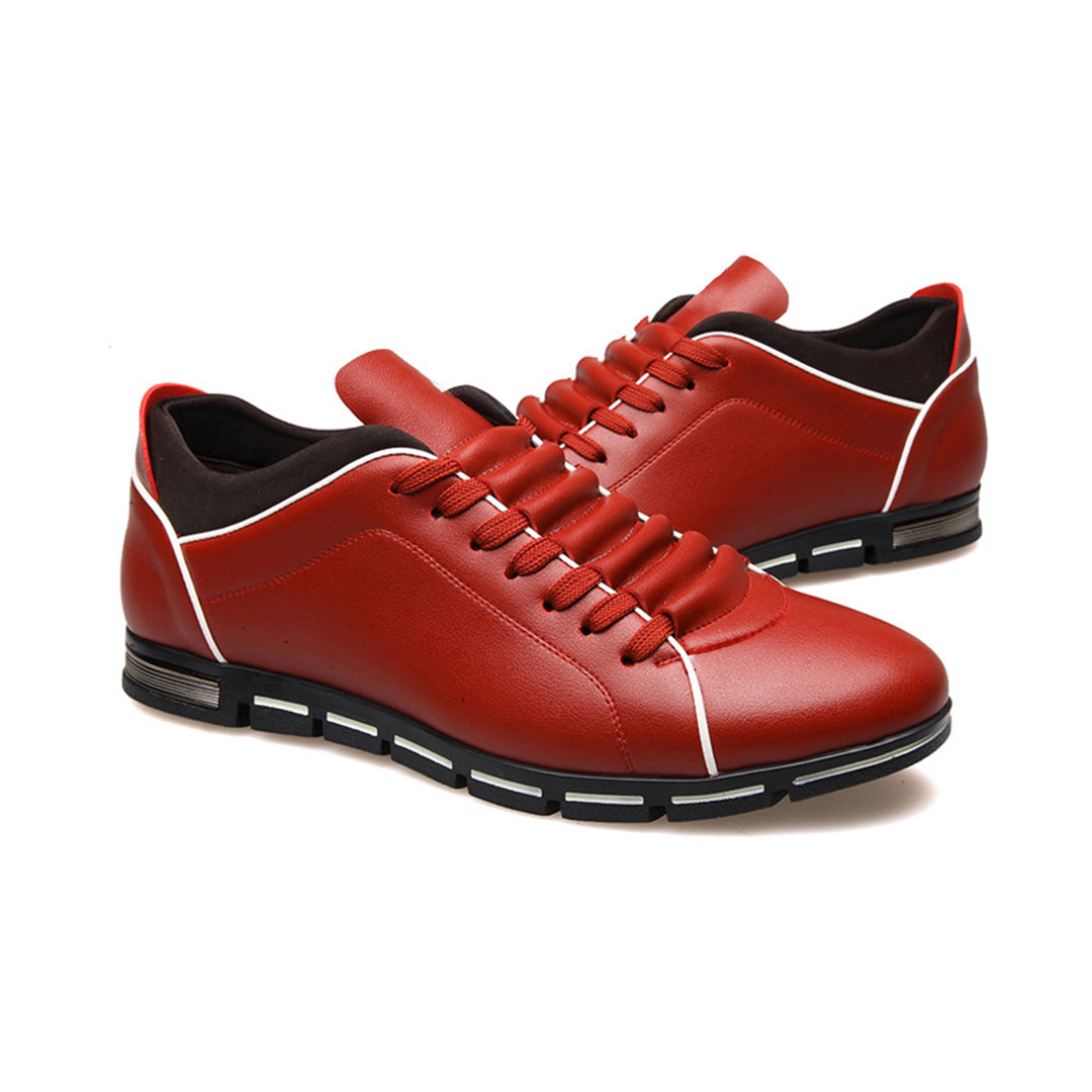 SANJIN leren zomersneakers voor heren van ademend leer met comfortabele pasvorm en stijlvolle, moderne uitstraling.