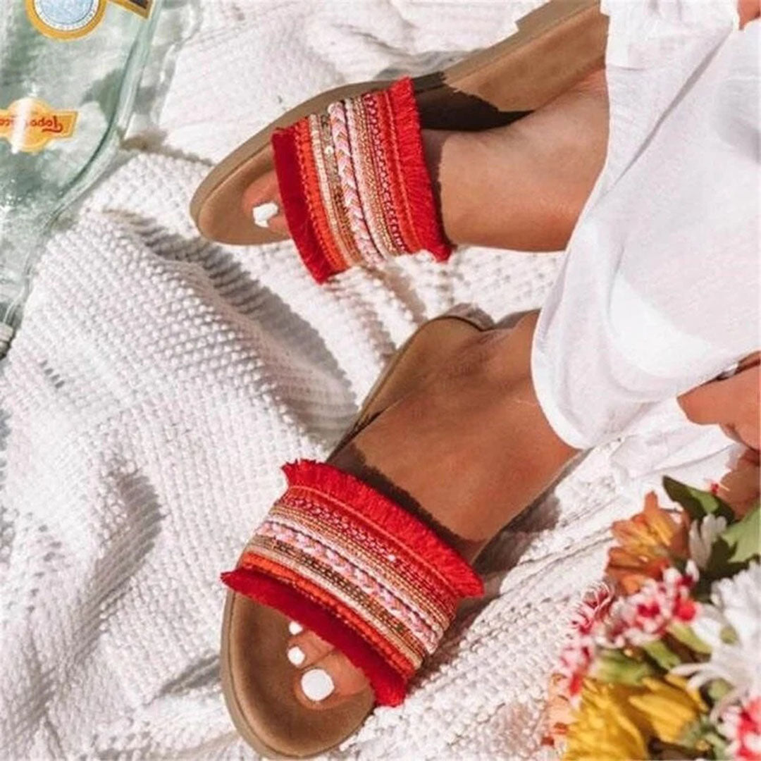 ARABELLA - Stijlvolle zomerse pantoffels voor dames met open teen, zachte zool en elegant design, ideaal voor ontspannen zomerdagen.