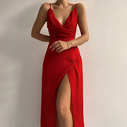 Lorena elegante damesjurk met split – Tijdloze jurk met een verfijnde pasvorm en een gedurfde split voor een chique uitstraling.