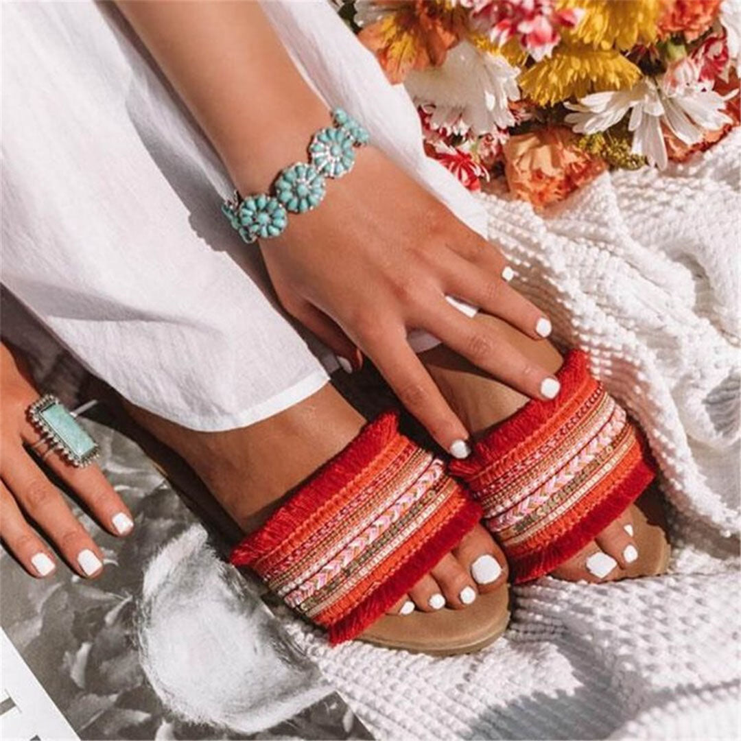 ARABELLA - Stijlvolle zomerse pantoffels voor dames met open teen, zachte zool en elegant design, ideaal voor ontspannen zomerdagen.