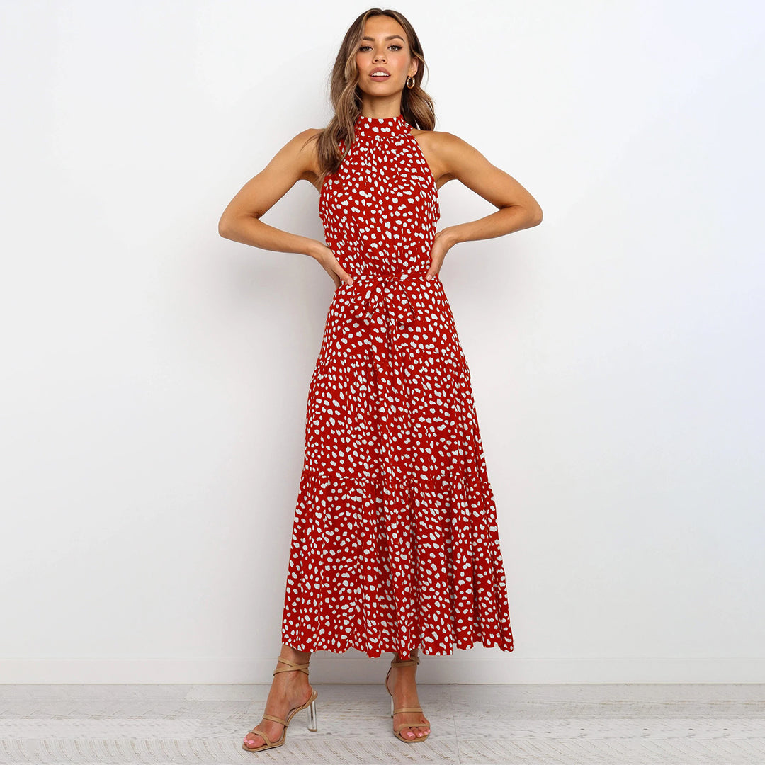 AIMEE elegante en stijlvolle lange zomerjurk van lichtgewicht, ademende stof met flatterende pasvorm en tijdloos design.