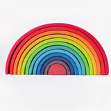 Houten Regenboog Stapelaar Montessori speelgoed voor kinderen – stimuleert creativiteit, motorische vaardigheden en kleurherkenning op een veilige en educatieve manier.