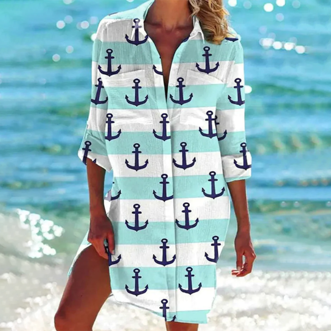 Dames Tuniekjurk met V-hals en Print
