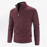 Alvaro heren warme pullover met halve rits in diverse kleuren – zachte stof, comfortabele pasvorm en ideale casual winterstijl.