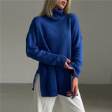 Aaliyah – Stijlvolle zijsplit trui voor dames – Trendy en comfortabele trui met split aan de zijkanten, perfect voor casual looks en moderne stijl. Ideaal voor het najaar en het combineren met jeans of een rok.