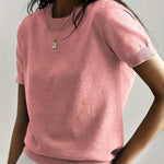 Casual dames T-shirt met korte mouwen, perfect voor de lente en dagelijkse outfits.
